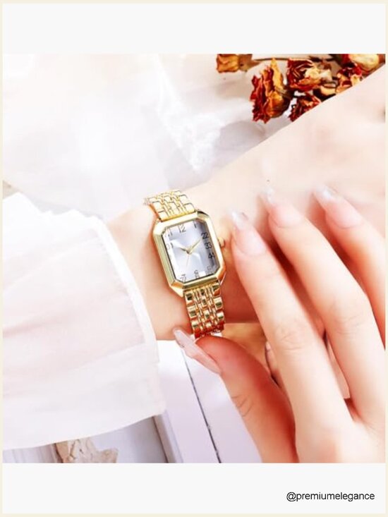 Ladies Square Case Stainless Steel Band Quartz Wrist Watch Water Resistant main image 4